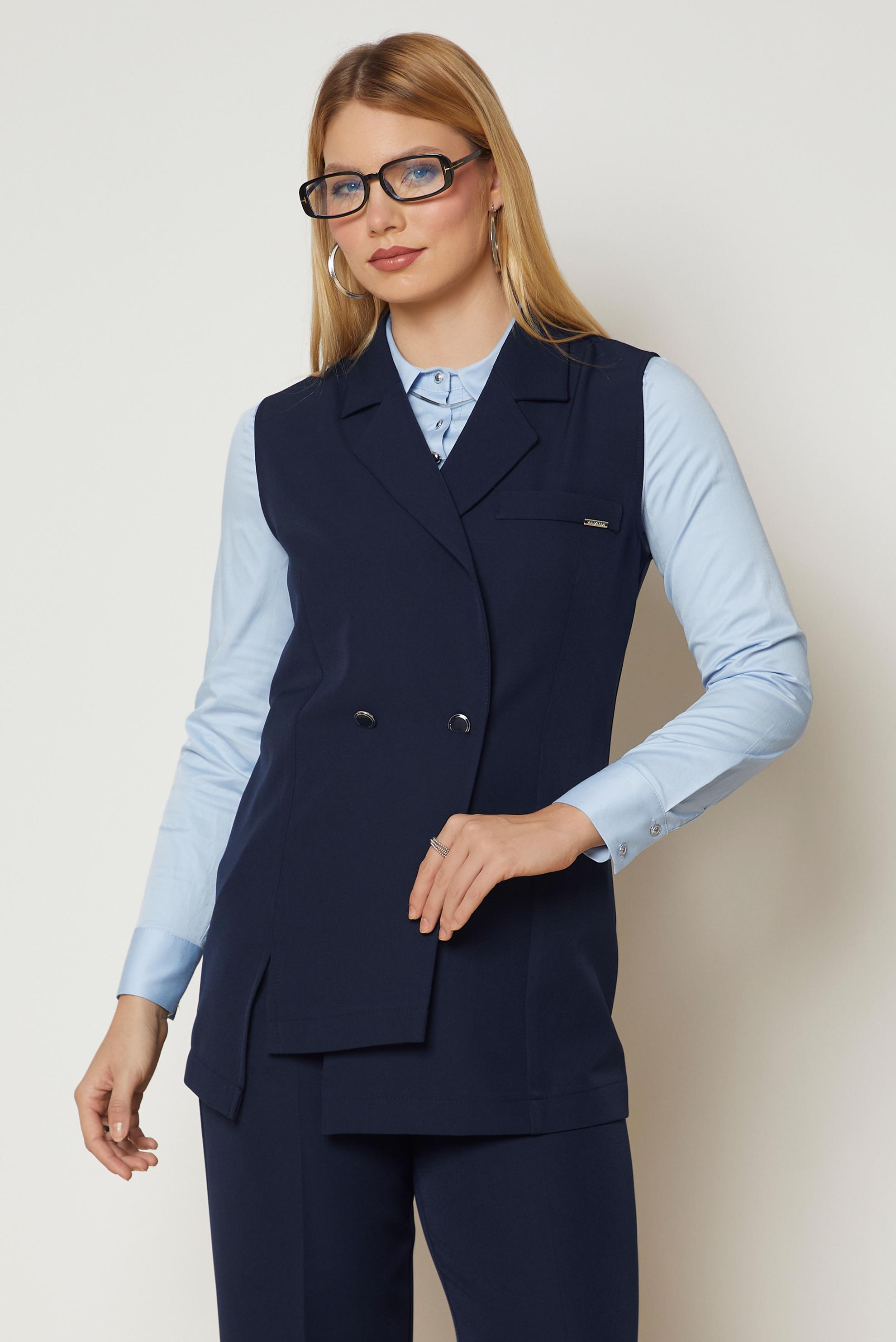 Hijab clothing NAVY BLUE DOUBLE-BREASTED PANTSUIT 47027