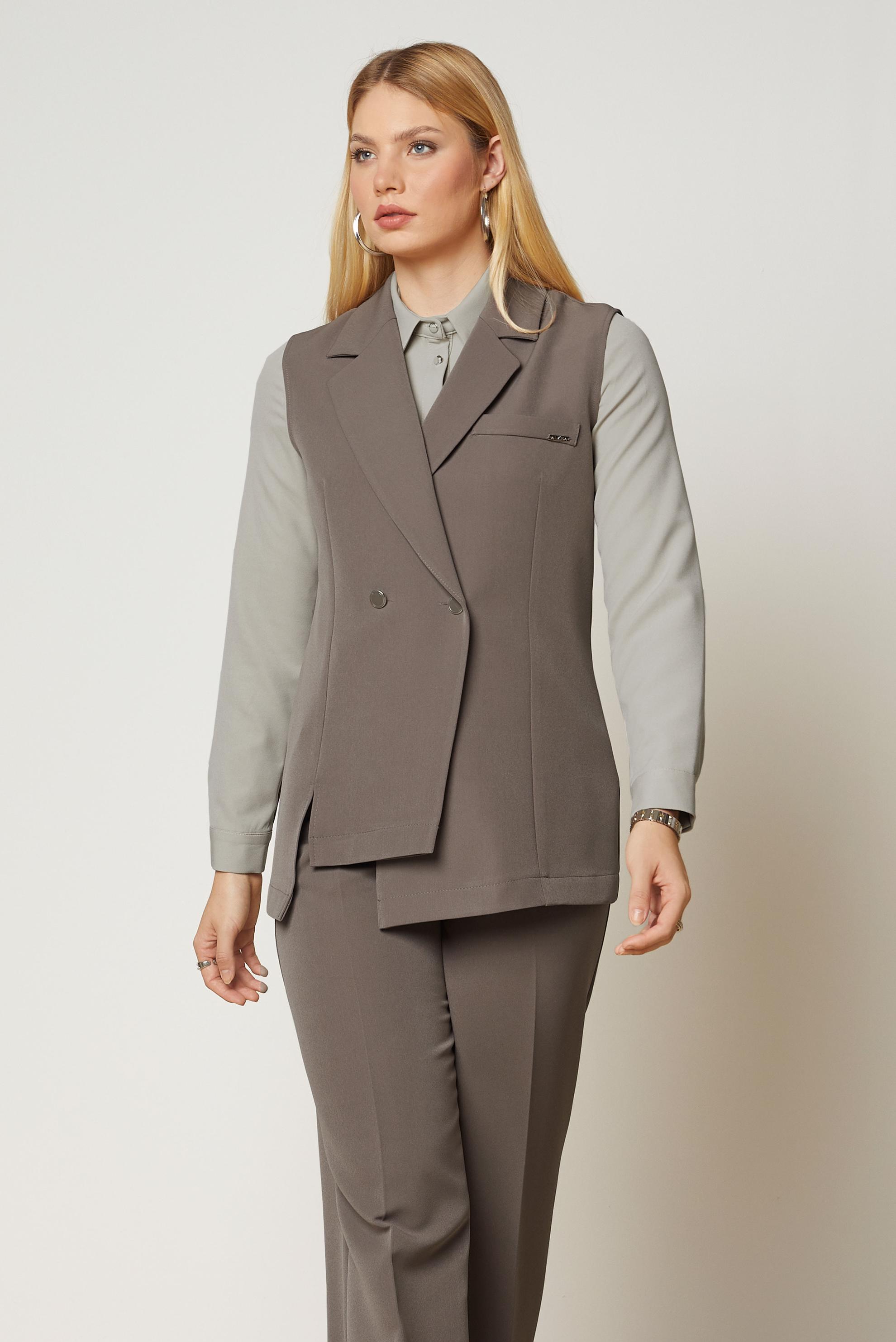 Hijab clothing MINK DOUBLE-BREASTED PANTSUIT 47027