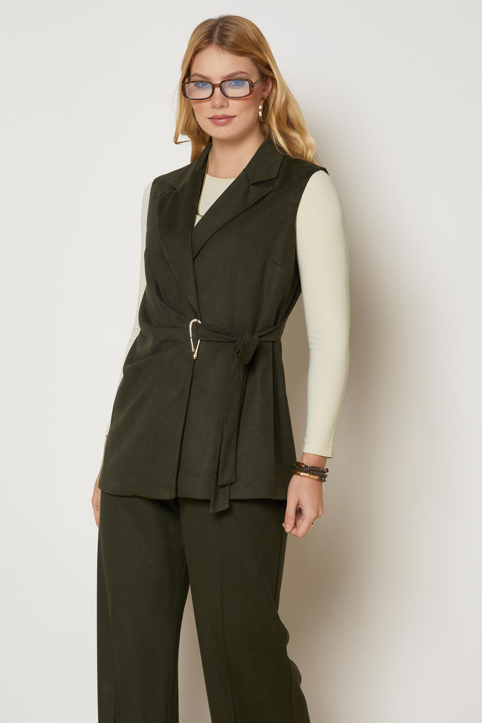 Hijab clothing KHAKI SUEDE PANTSUIT 47045