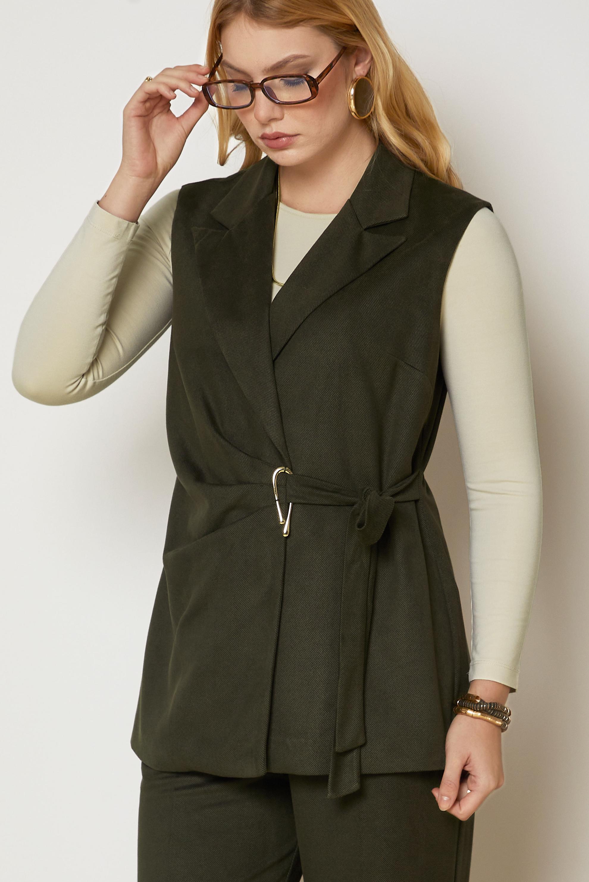 Hijab clothing KHAKI SUEDE PANTSUIT 47045