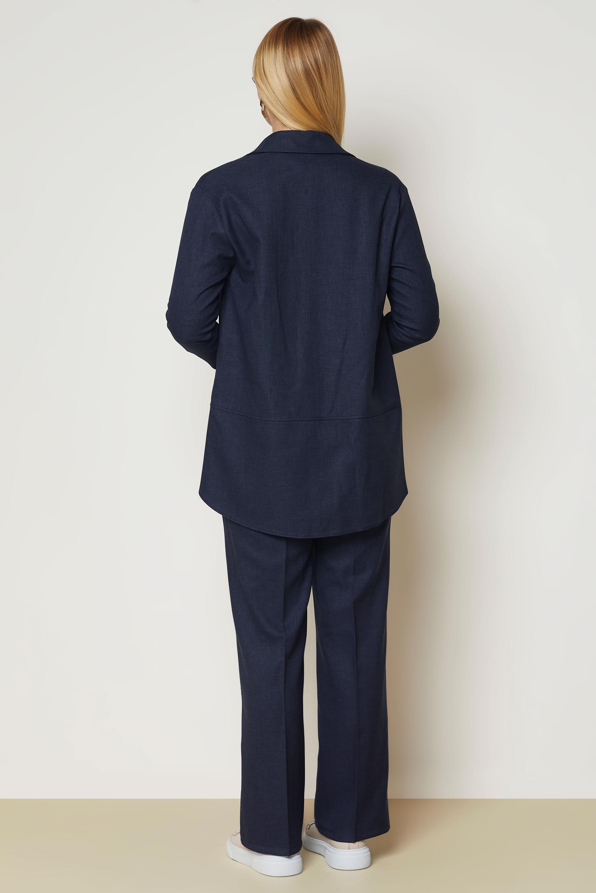 Hijab clothing NAVY BLUE SHIRT COLLAR PANTSUIT 47118