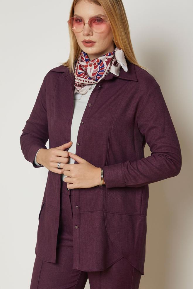Hijab clothing DAMSON SHIRT COLLAR PANTSUIT 47118 - ALVİNA