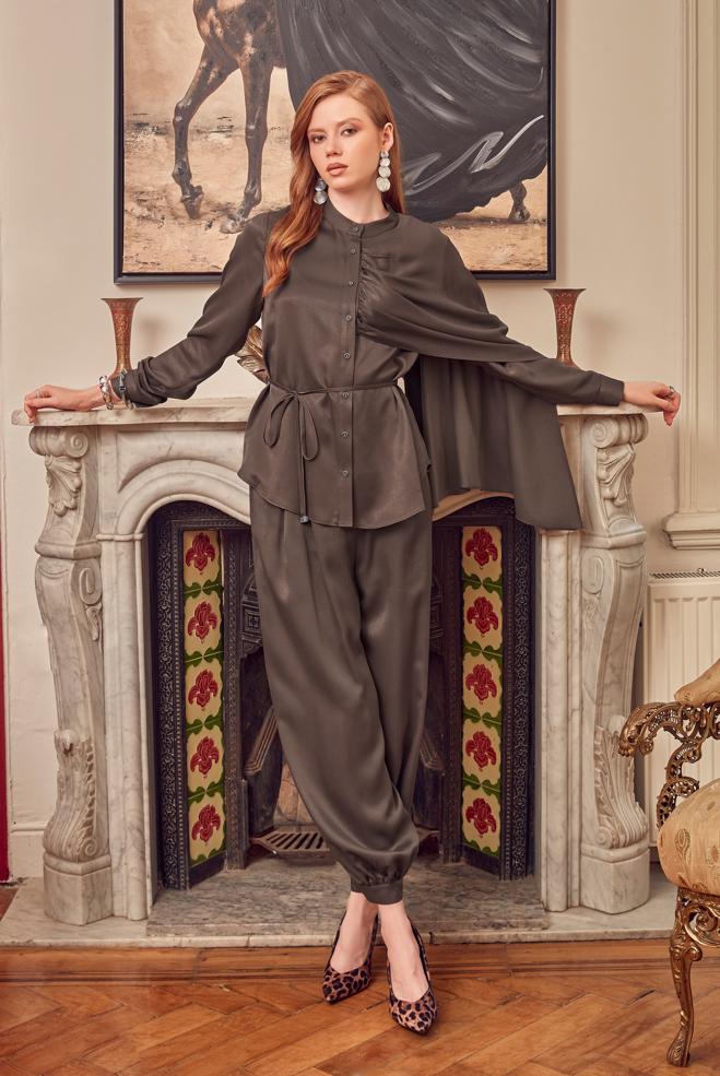 Hijab clothing BROWN 47209 BONİTA 20382 2 Lİ PANT.TK.38-42 TEK 40 - ALVİNA