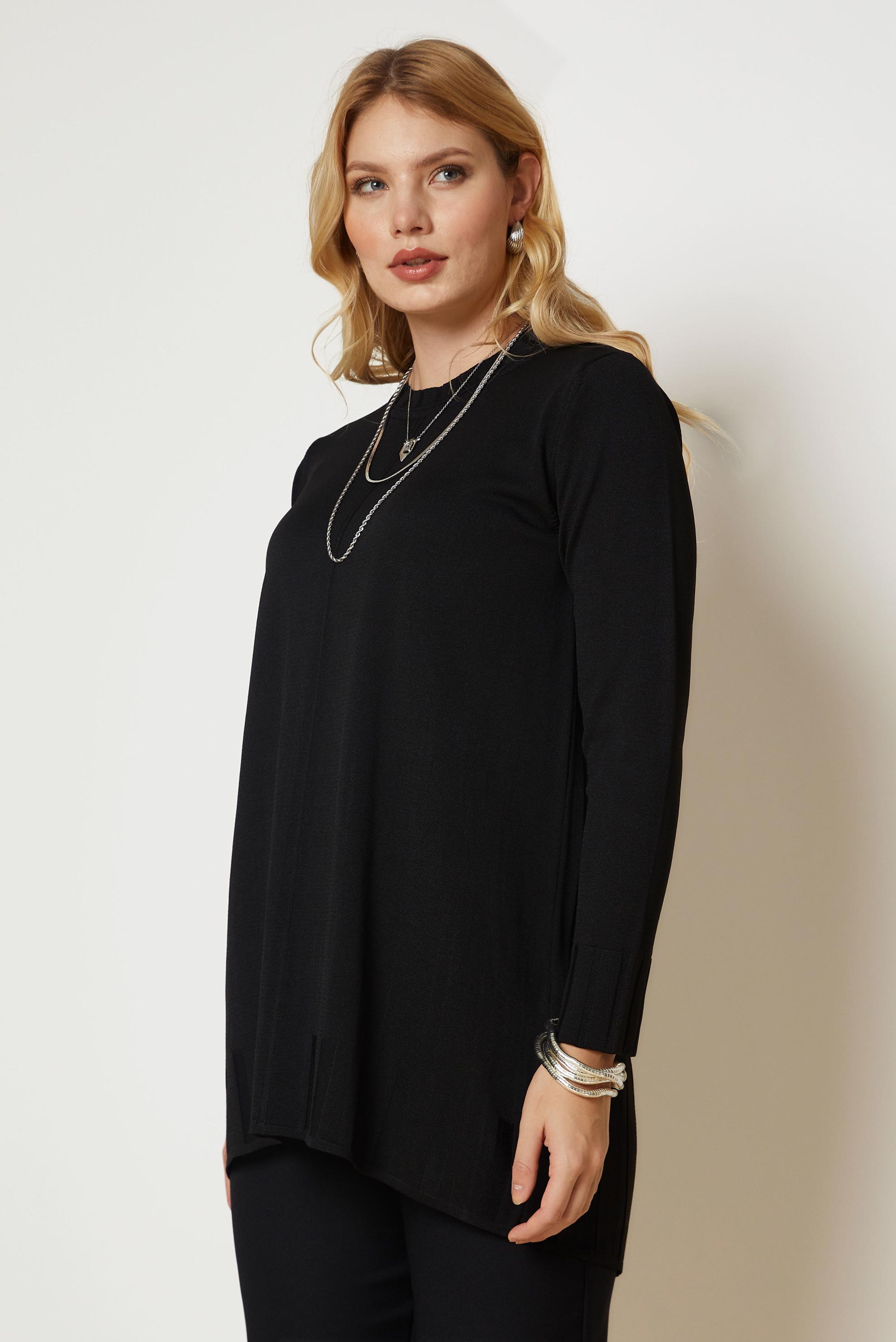 Vêtements hijab NOIR TUNIQUE EN MAILLE 46932