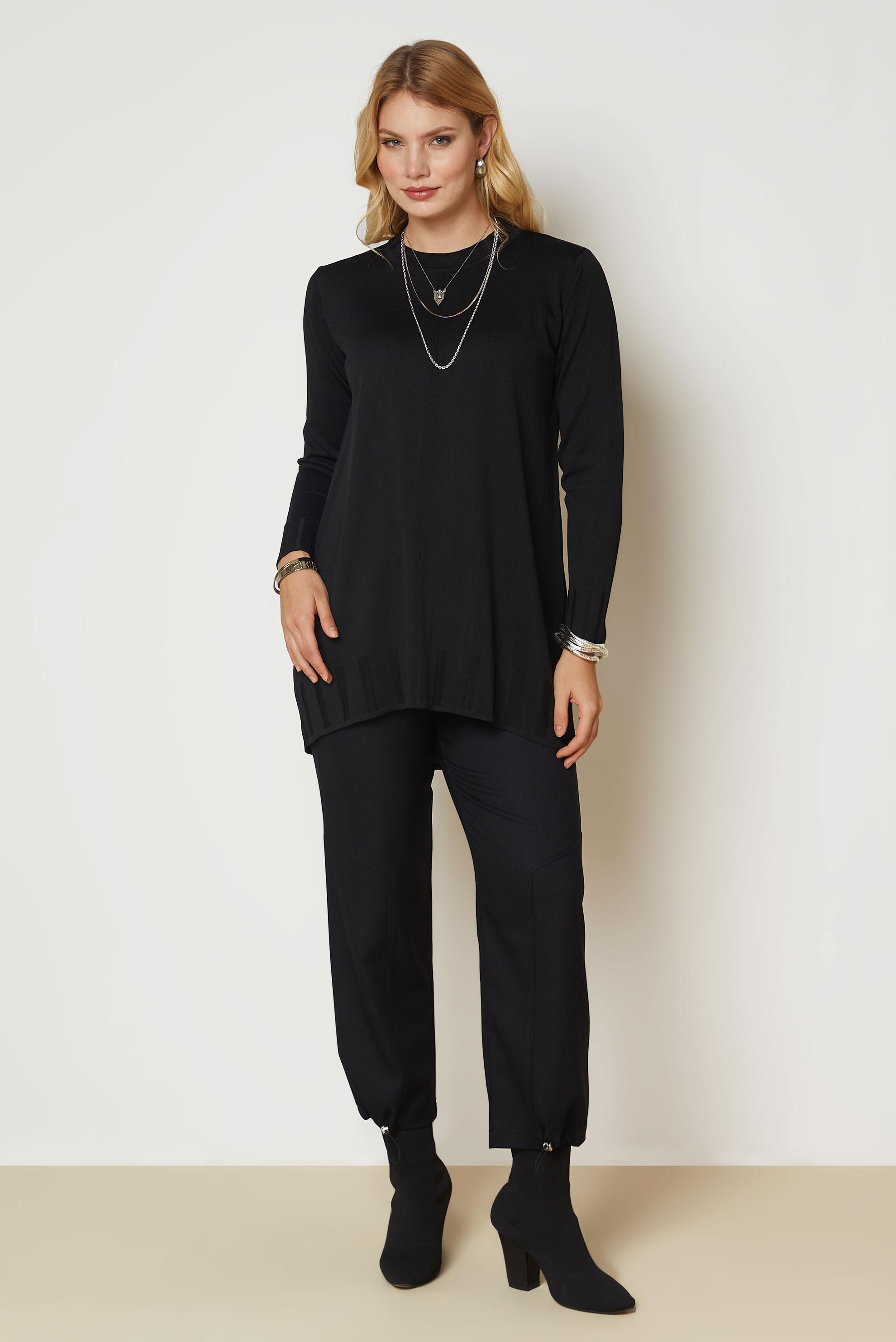 Vêtements hijab NOIR TUNIQUE EN MAILLE 46932