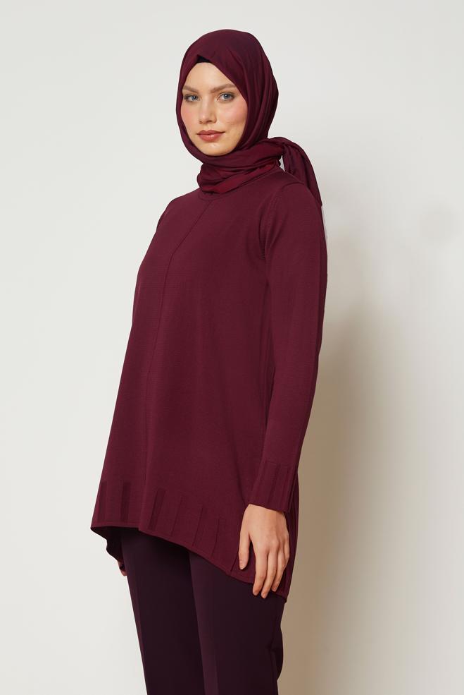 Hijab clothing BROWN KNITWEAR TUNIC 46932 - ALVİNA