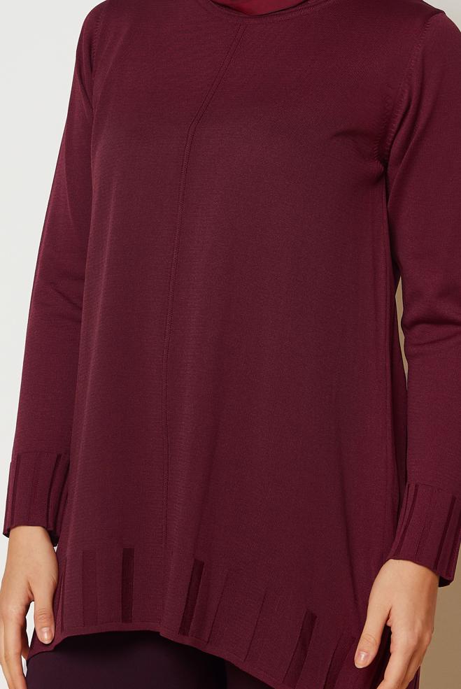 Hijab clothing BROWN KNITWEAR TUNIC 46932 - ALVİNA