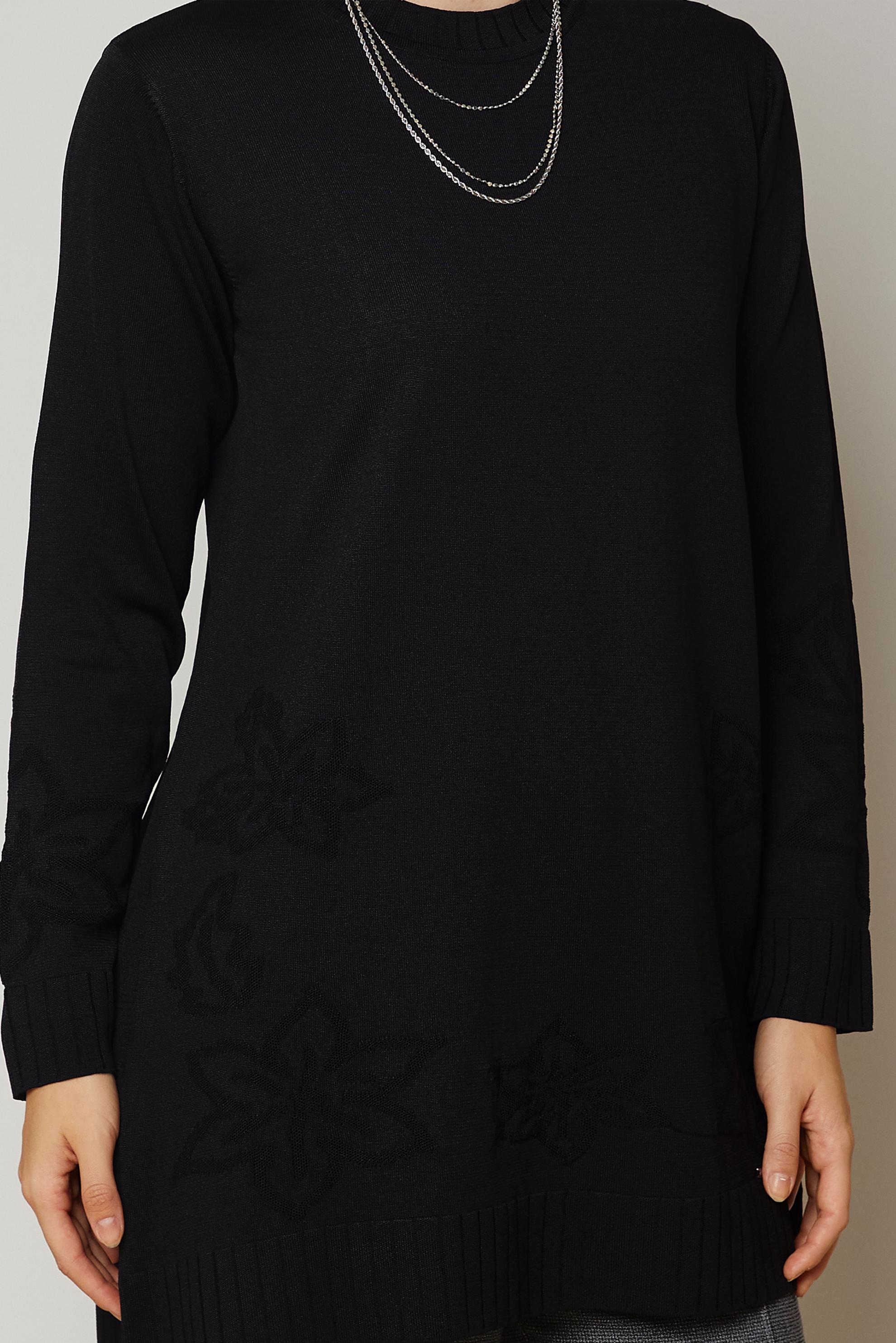 Vêtements hijab NOIR TUNIQUE EN MAILLE 46938