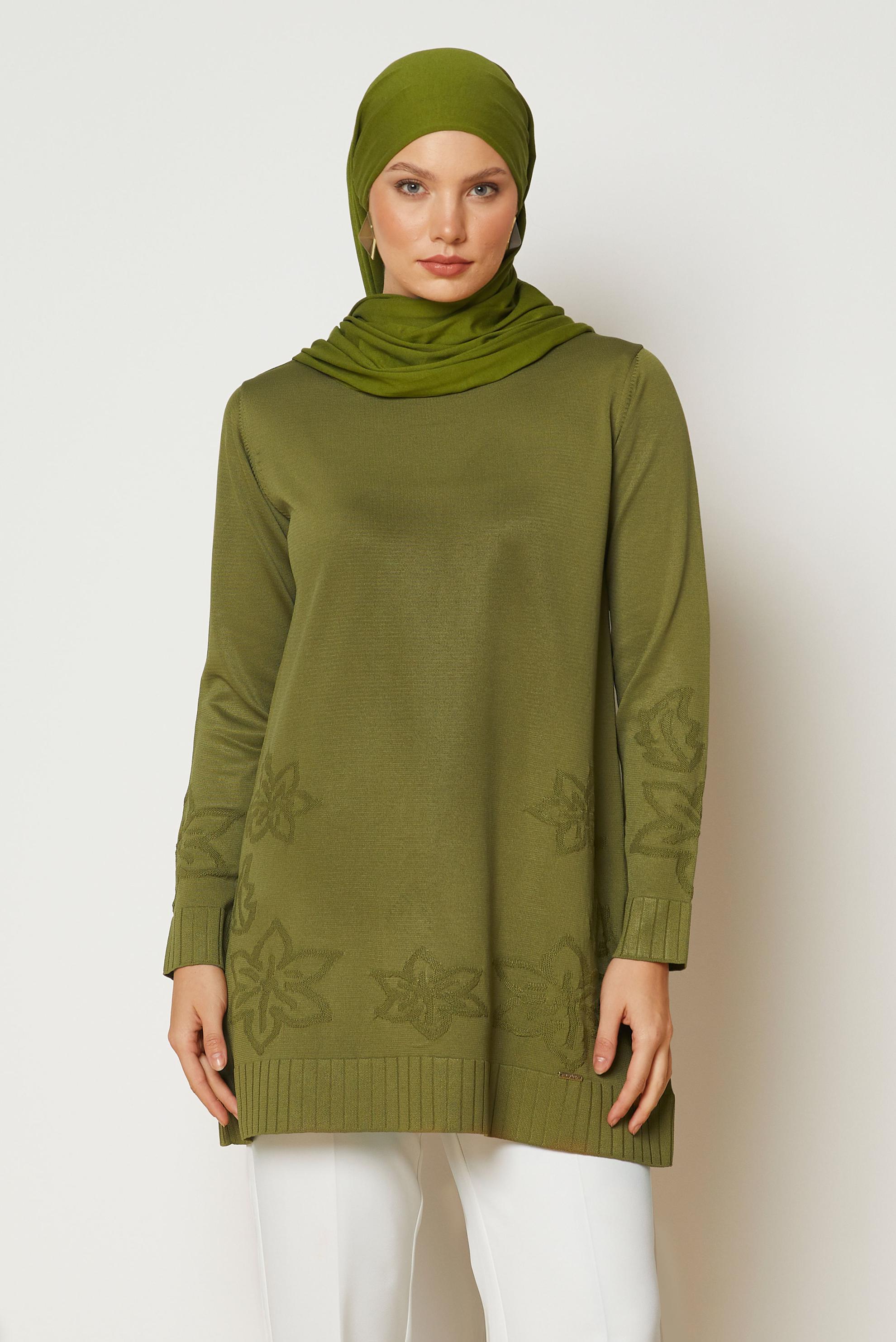 Vêtements hijab BRUN TUNIQUE EN MAILLE 46938