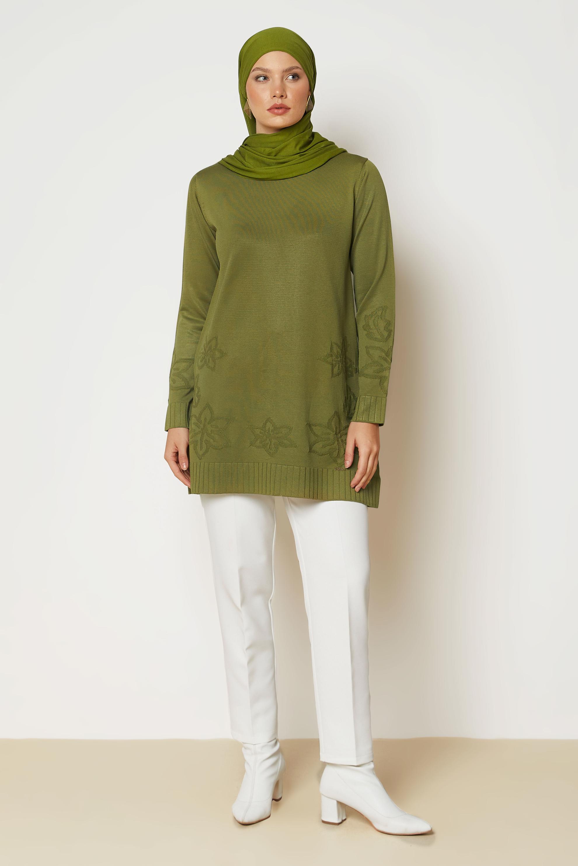Vêtements hijab BRUN TUNIQUE EN MAILLE 46938