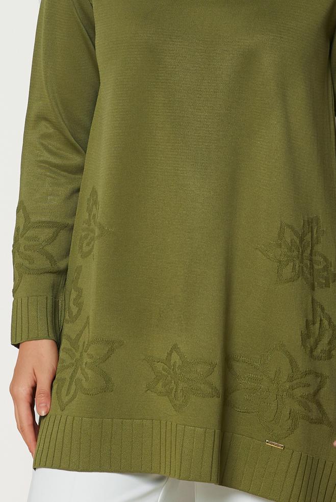Vêtements hijab BRUN TUNIQUE EN MAILLE 46938 - ALVİNA