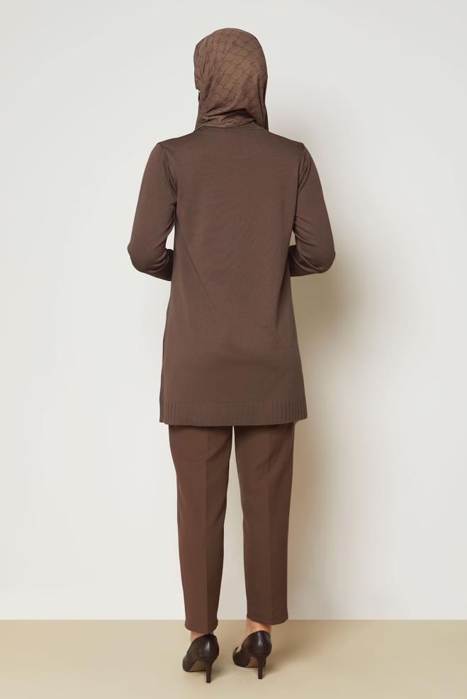Hijab clothing BROWN KNITWEAR TUNIC 46938 - ALVİNA