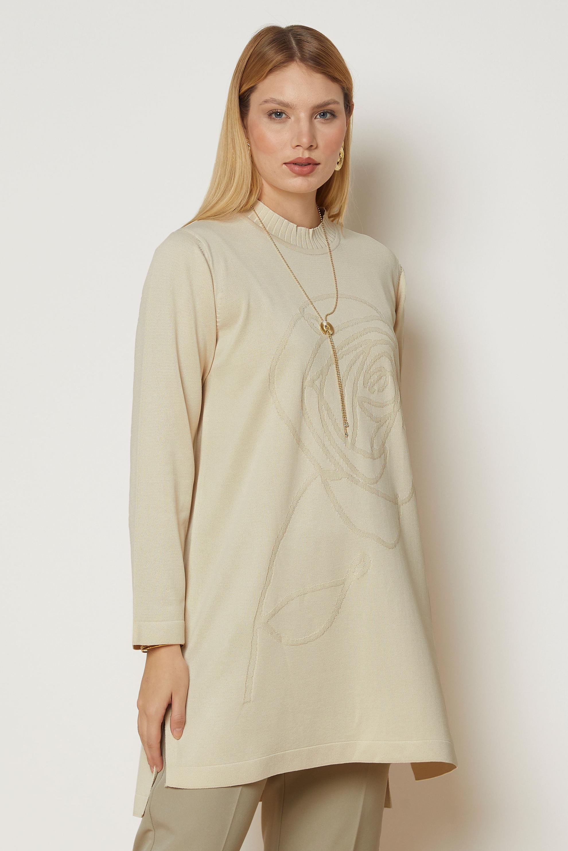 Vêtements hijab BRUN TUNIQUE EN MAILLE 46940
