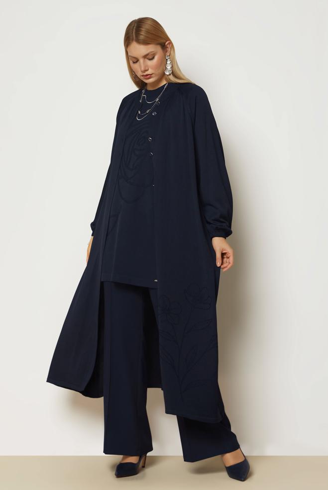 Hijab clothing NAVY BLUE KNITWEAR TUNIC 46940 - ALVİNA