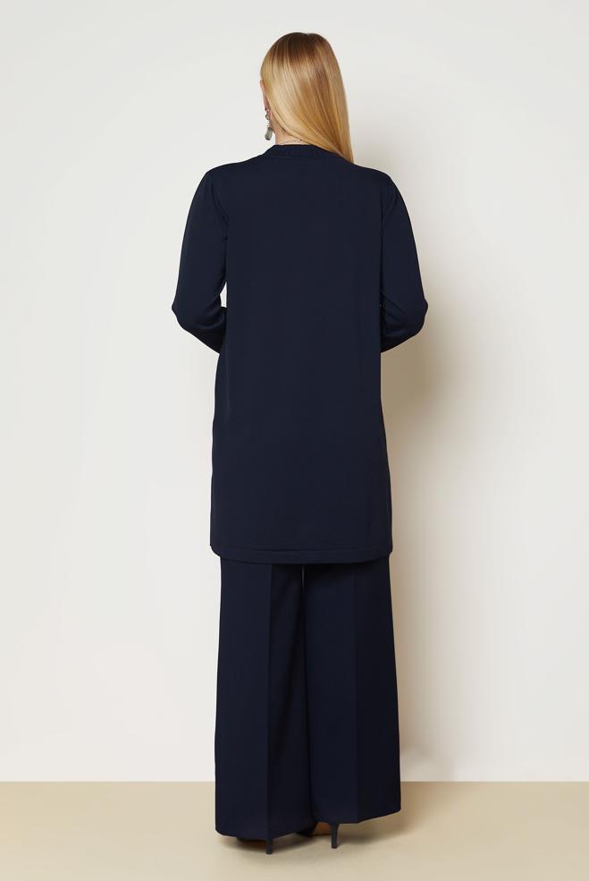 Hijab clothing NAVY BLUE KNITWEAR TUNIC 46940 - ALVİNA