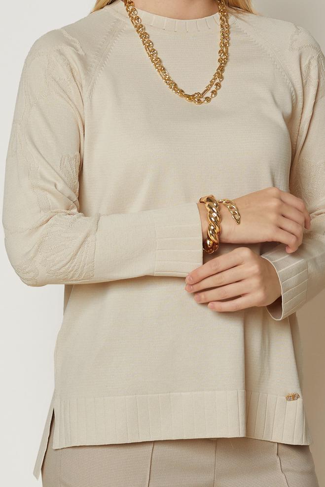 Vêtements hijab BRUN TUNIQUE EN MAILLE 46944 - ALVİNA