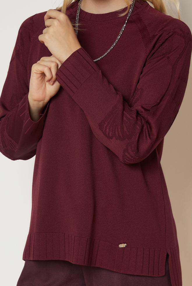 Vêtements hijab BRUN TUNIQUE EN MAILLE 46944 - ALVİNA