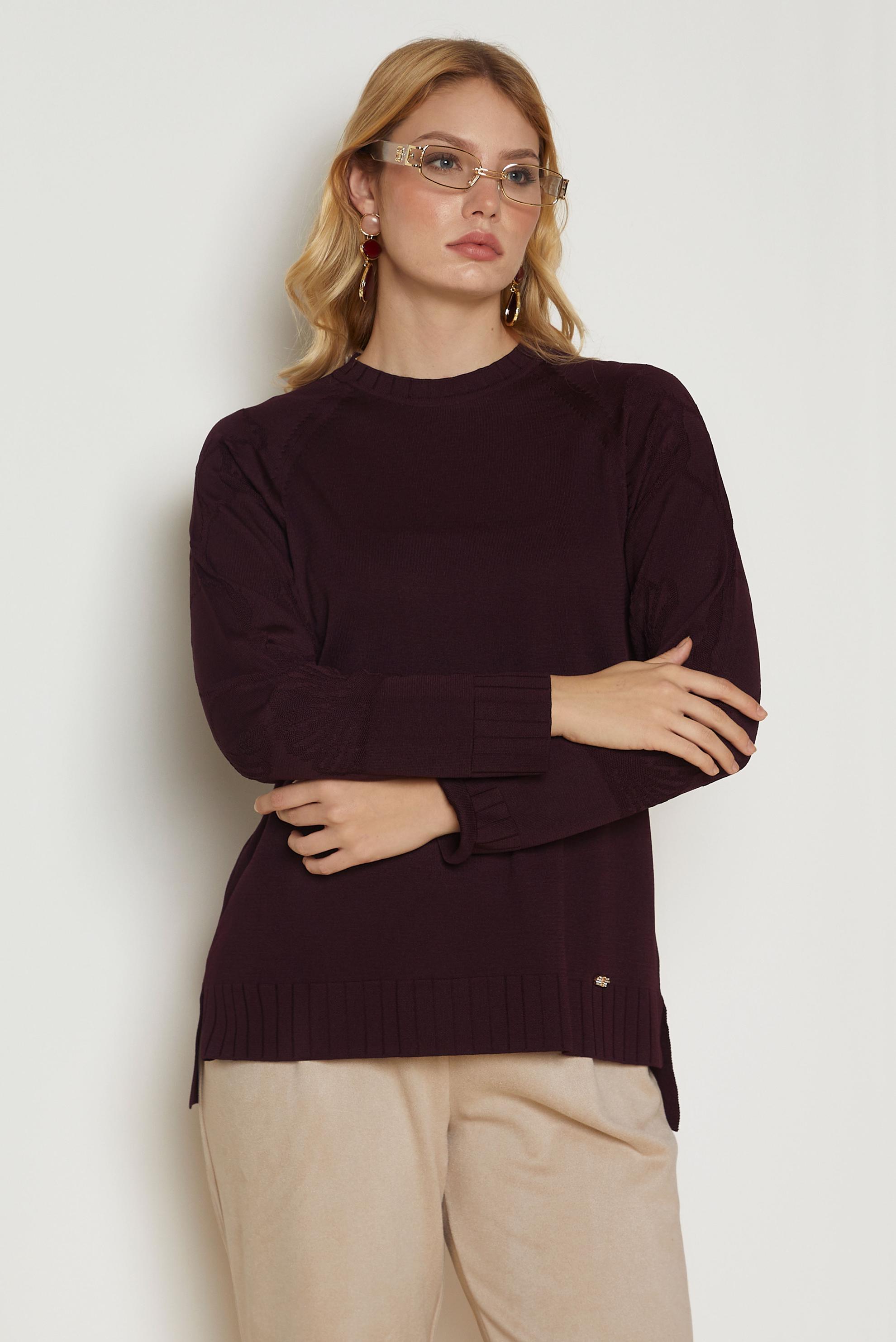 Vêtements hijab PRUNE TUNIQUE EN MAILLE 46944