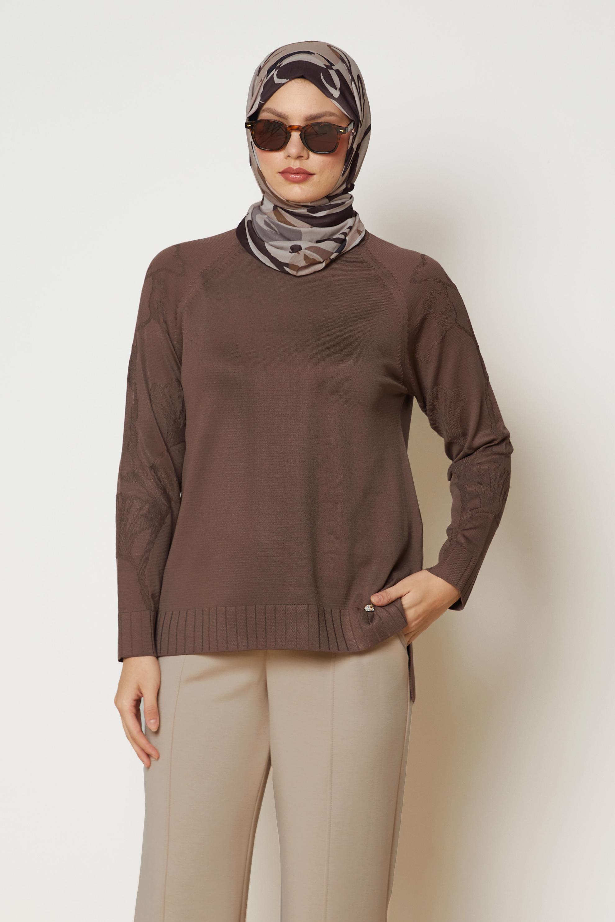 Hijab clothing BROWN KNITWEAR TUNIC 46944