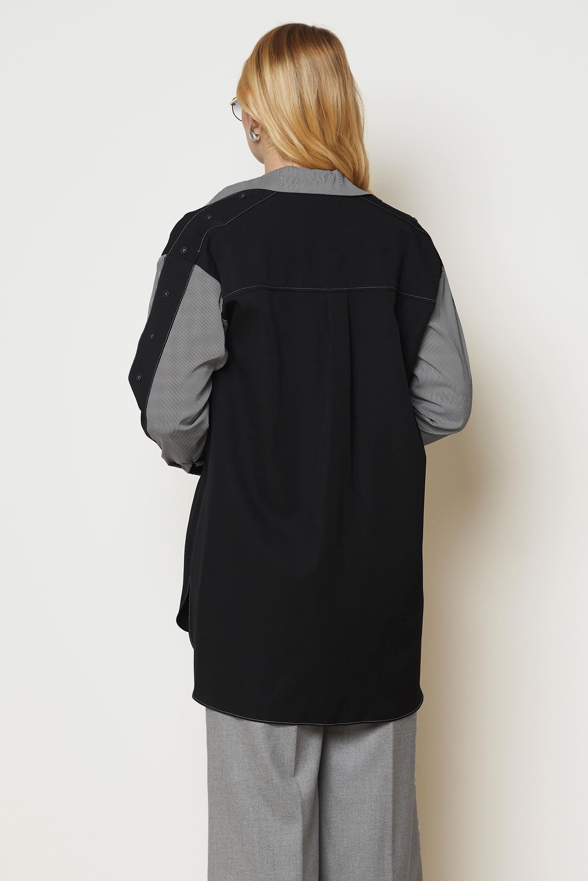Hijab clothing BLACK BUTTON DETAIL TUNIC 47006