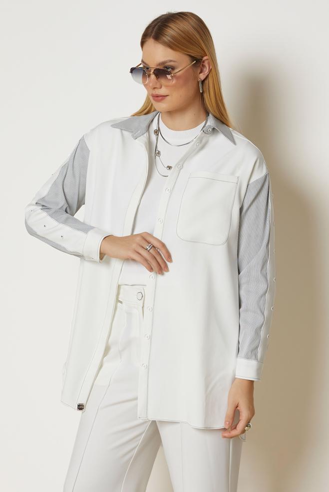 Hijab clothing WHITE 47006 43961 TUNİK 38-46 TEK40 - ALVİNA