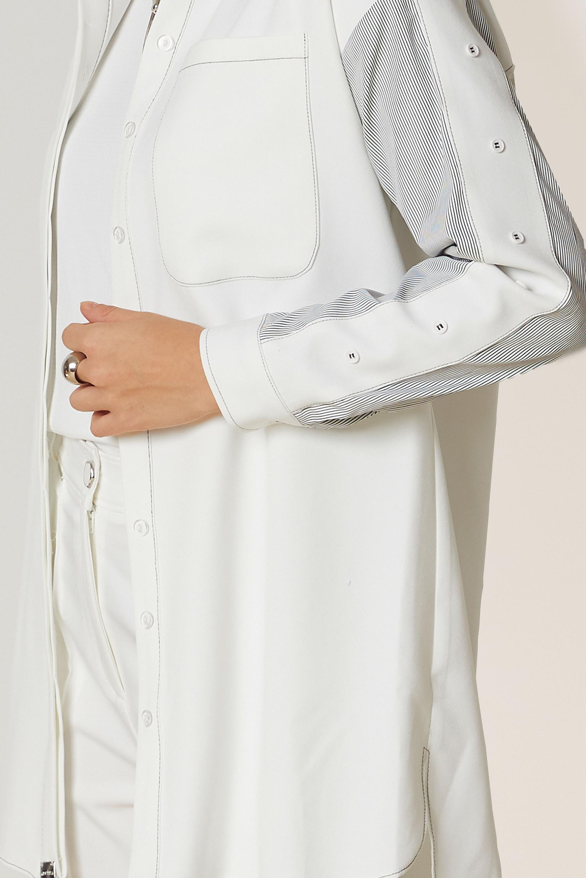 Hijab clothing WHITE BUTTON DETAIL TUNIC 47006