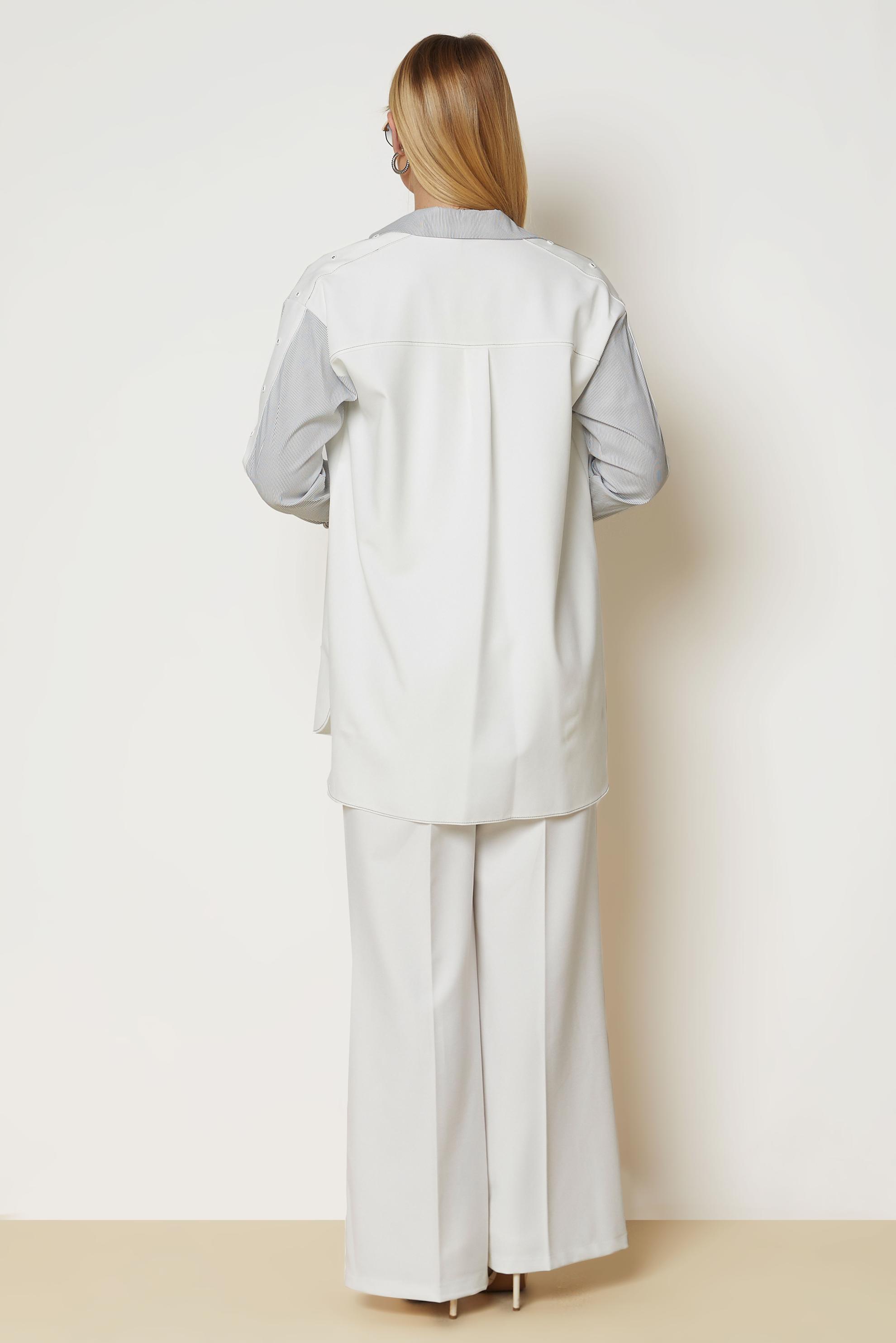 Hijab clothing WHITE BUTTON DETAIL TUNIC 47006