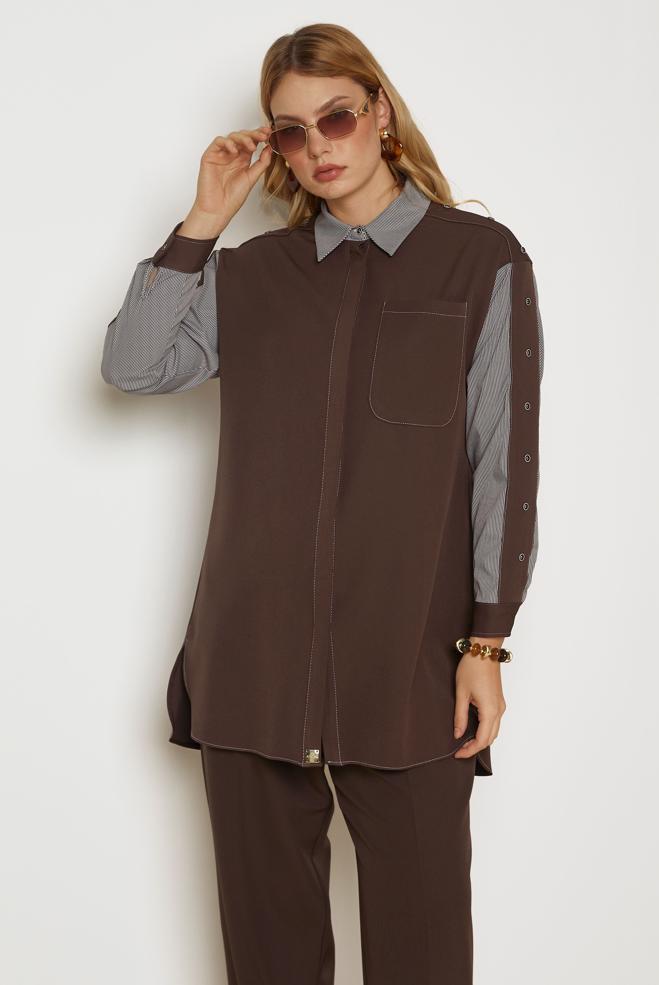 Hijab clothing BROWN 47006 43961 TUNİK 38-46 TEK40 - ALVİNA