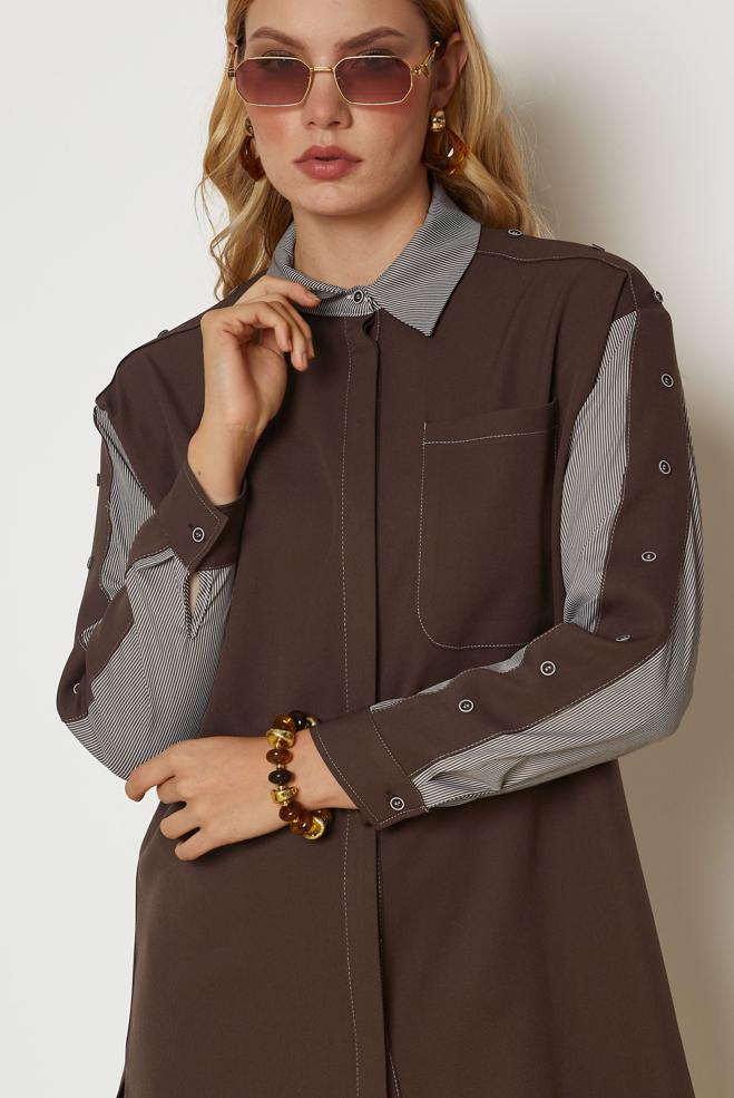 Hijab clothing BROWN 47006 43961 TUNİK 38-46 TEK40 - ALVİNA