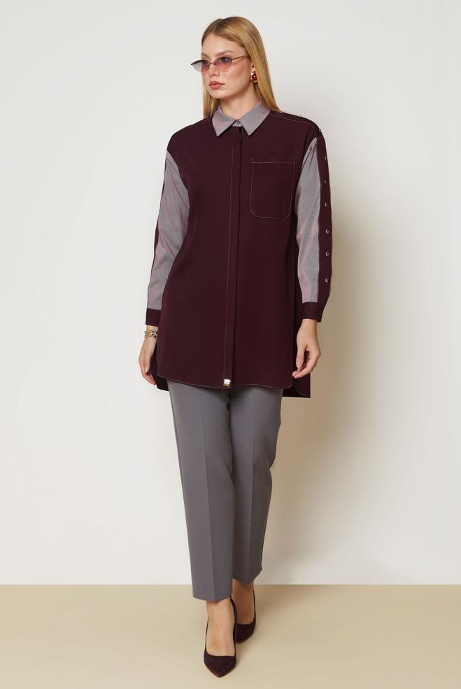 Hijab clothing CLARET RED 47006 43961 TUNİK 38-46 TEK40 - ALVİNA
