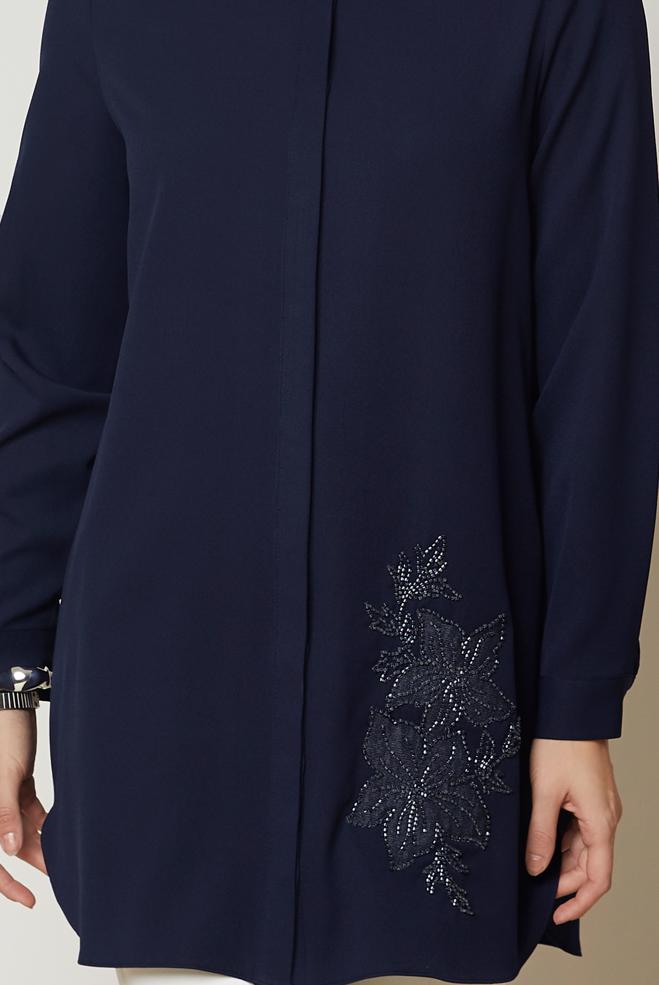 Hijab clothing NAVY BLUE 47016 43961 TUNİK 40-48 TEK38 - ALVİNA