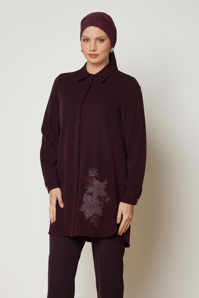 Hijab clothing CLARET RED 47016 43961 TUNİK 40-48 TEK38 - ALVİNA