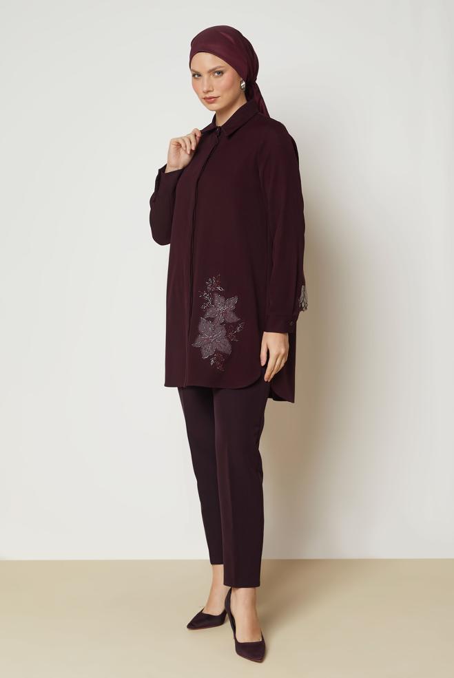 Hijab clothing CLARET RED 47016 43961 TUNİK 40-48 TEK38 - ALVİNA