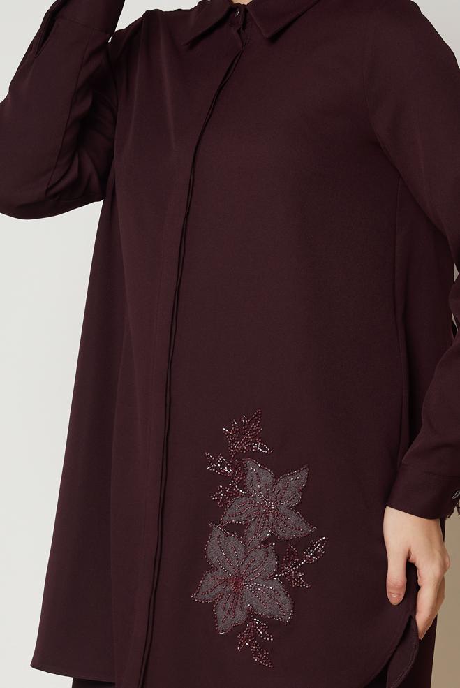 Hijab clothing CLARET RED 47016 43961 TUNİK 40-48 TEK38 - ALVİNA