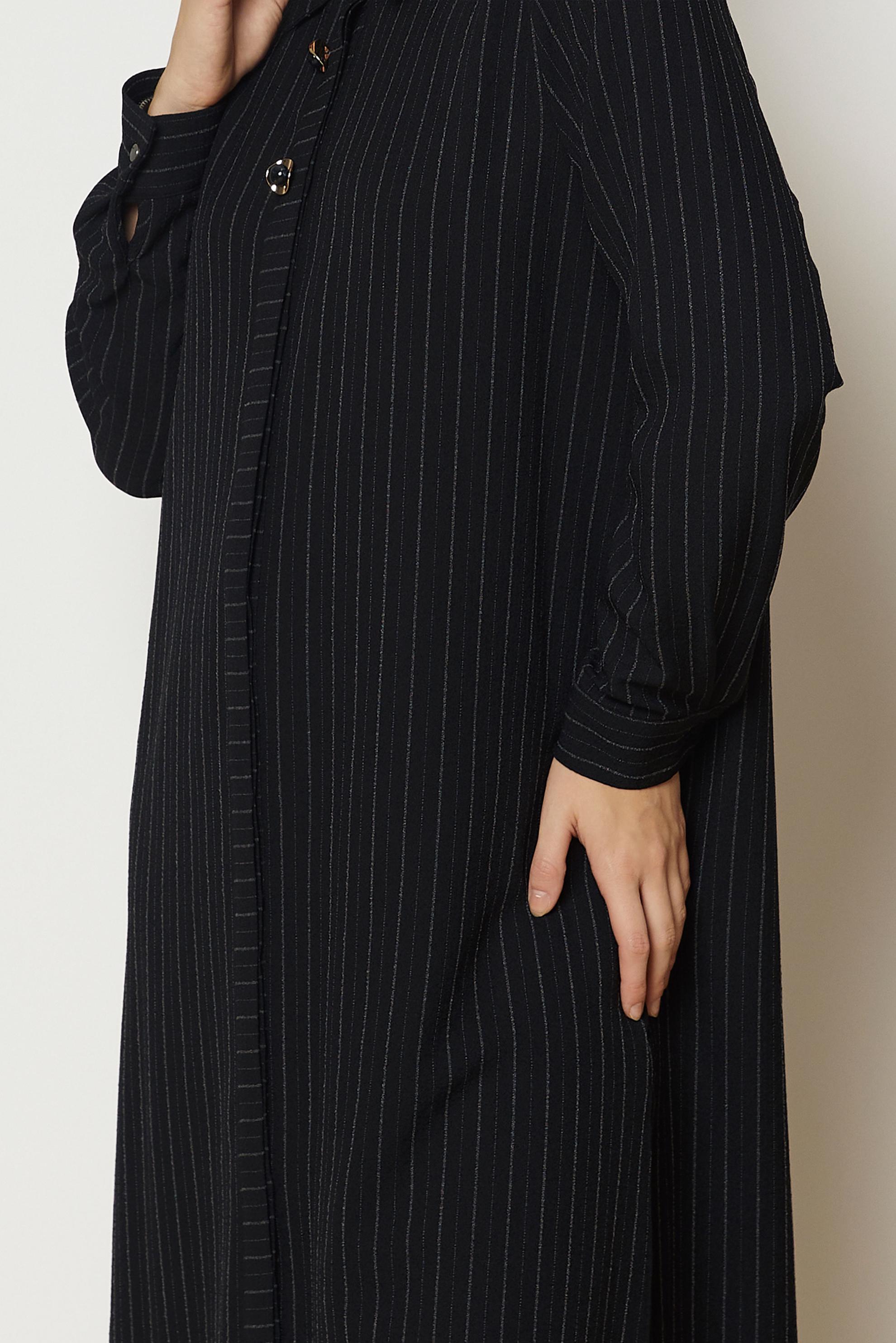 Hijab clothing BLACK STRIPED LONG TUNIC 47090