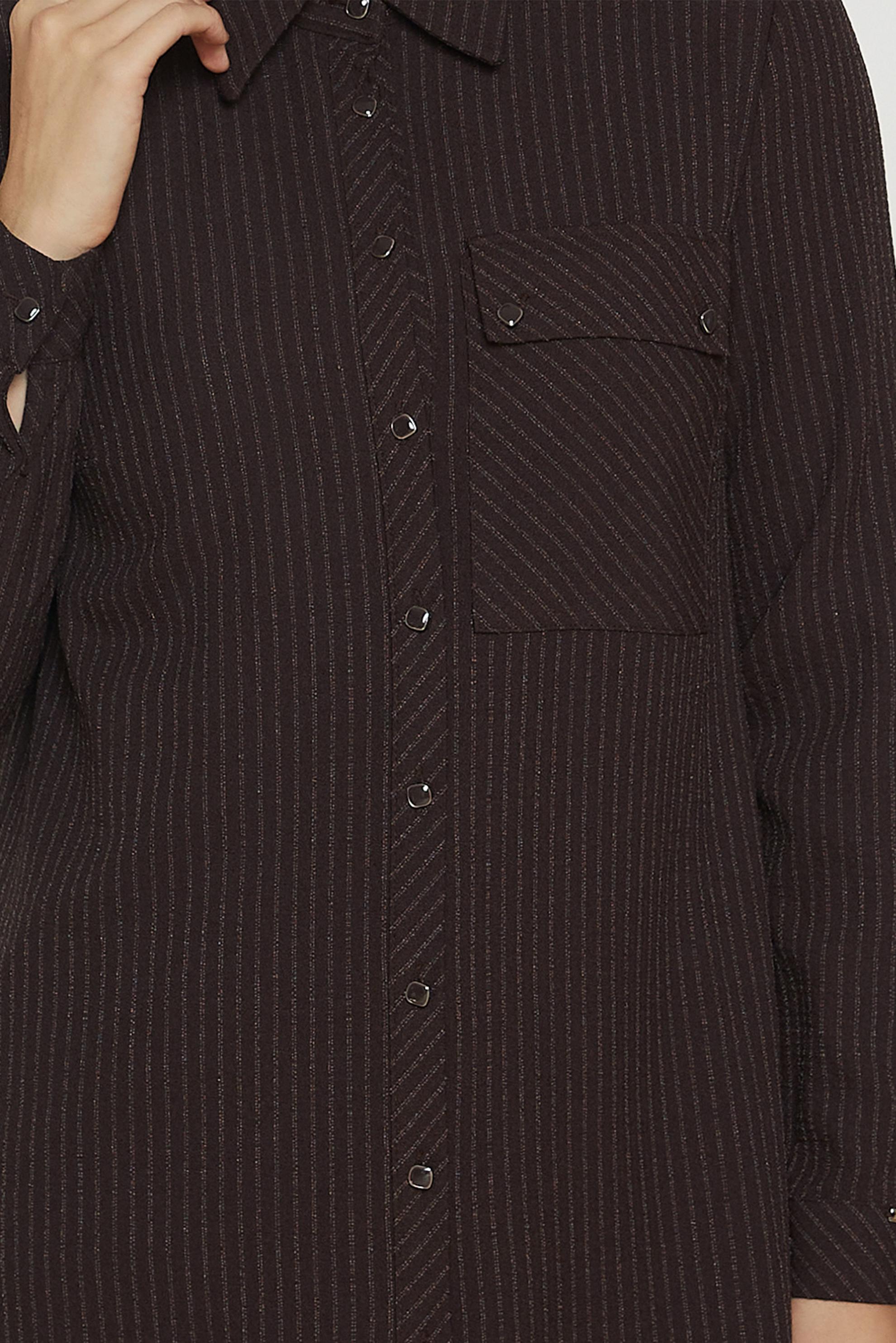 Hijab clothing BROWN STRIPED LONG TUNIC 47091