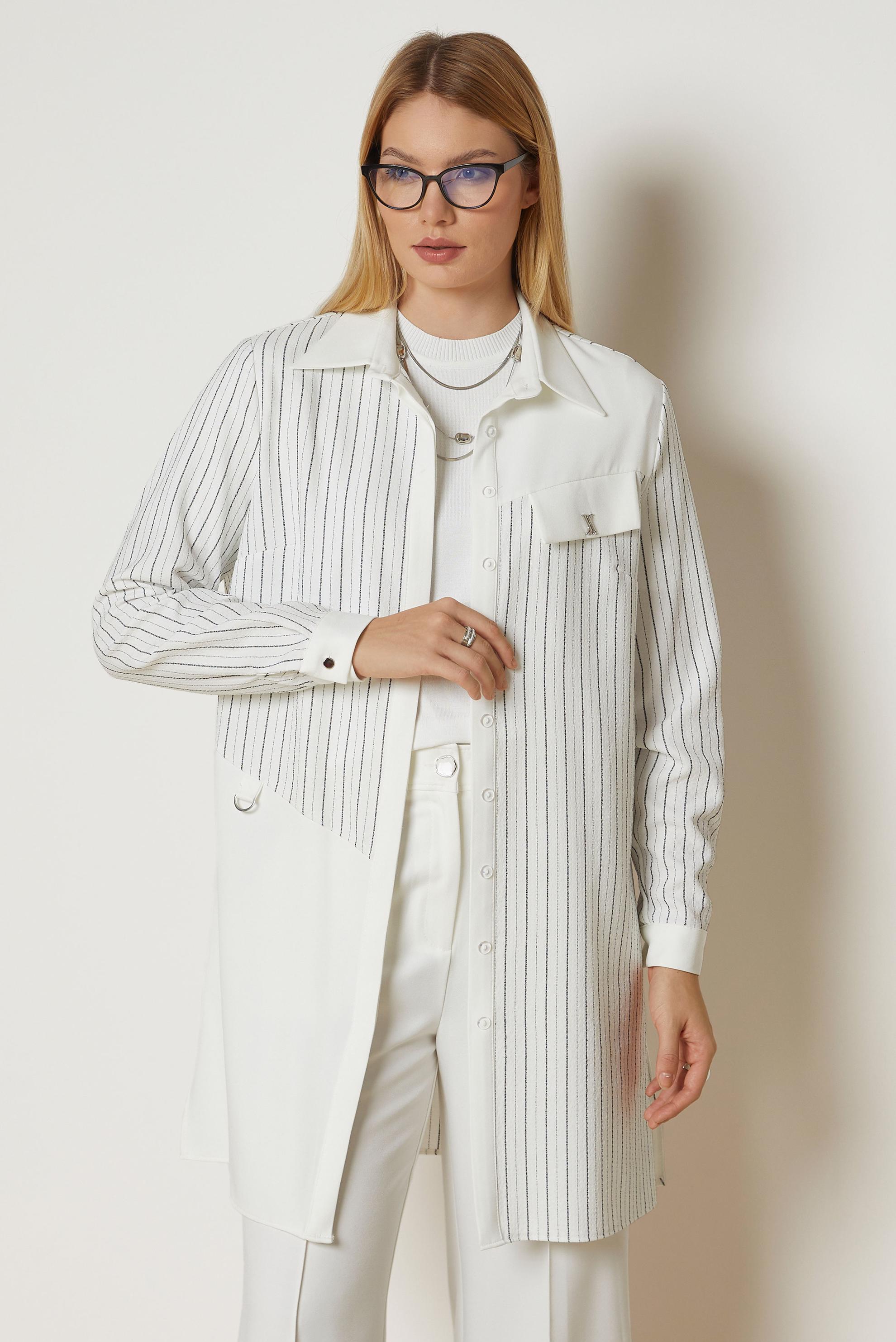 Hijab clothing WHITE SHIRT COLLAR TUNIC 47093